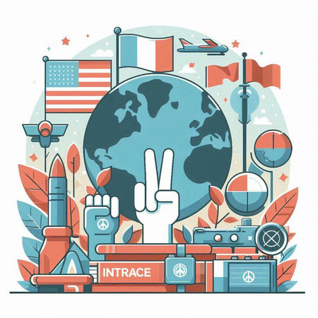 Welcome to United States of America. Flat line art vector illustration.のイラスト素材