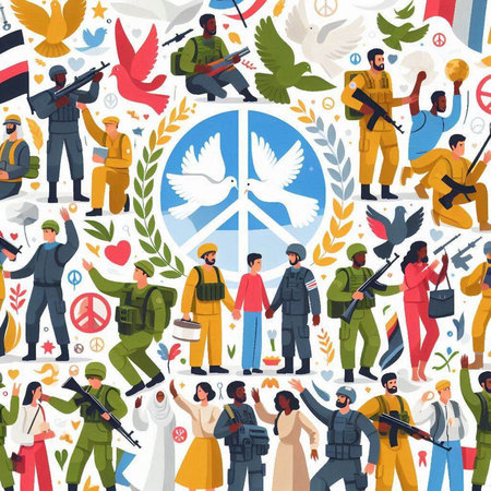 People of different nationalities and religions. Vector flat illustration in cartoon styleのイラスト素材