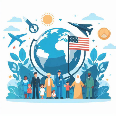 People around the world vector illustration. Flat design concept of travel and tourism.のイラスト素材