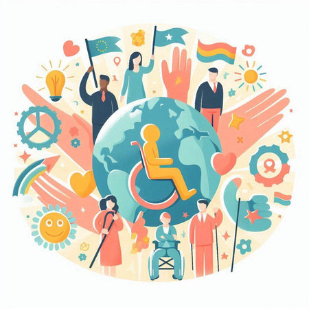 International Day of Persons with Disabilities Concept. Vector Illustration.のイラスト素材