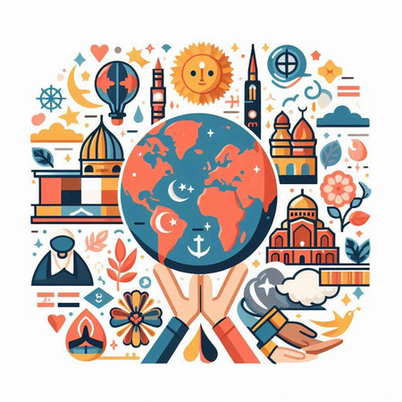 Travel around the world. Traveling around the world concept. Vector illustrationのイラスト素材