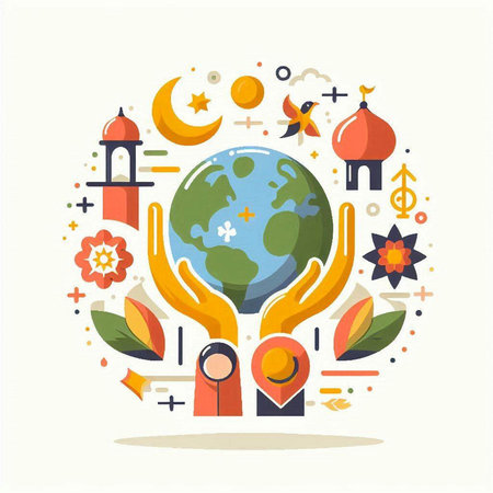 Flat design vector illustration concept of Earth day. World environment dayのイラスト素材