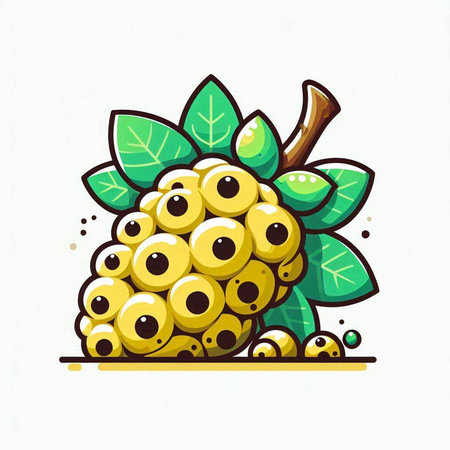 Cute cartoon fruit. Vector illustration isolated on a white background.のイラスト素材