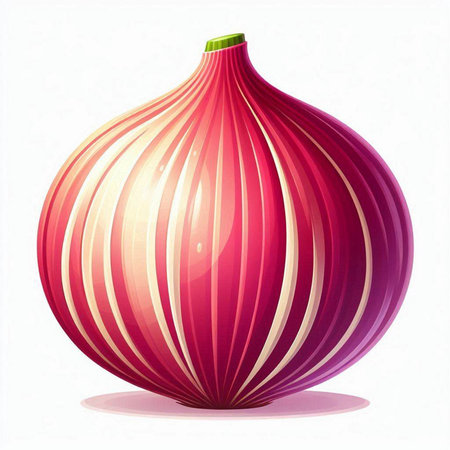 Illustration of red onion on a white background. Vector illustration.のイラスト素材