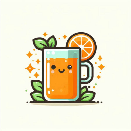Cute lemonade cartoon character. Vector flat cartoon illustration icon designのイラスト素材