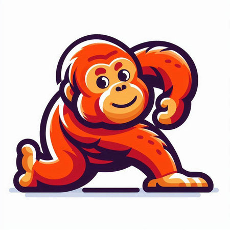 Monkey mascot. Cartoon illustration of monkey mascot vector mascot for web designのイラスト素材