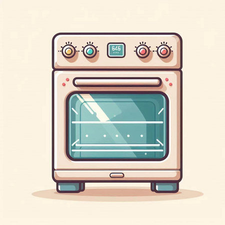 Illustration of a modern electric oven. Vector illustration in flat style.のイラスト素材