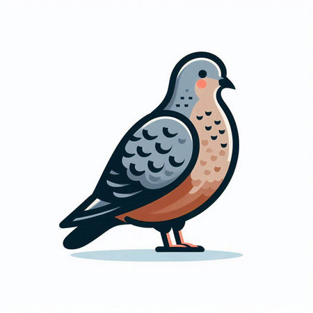 Pigeon vector illustration. Hand drawn doodle bird.のイラスト素材