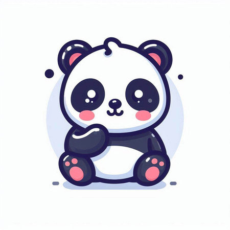 Cute panda bear. Vector illustration in a flat style.のイラスト素材