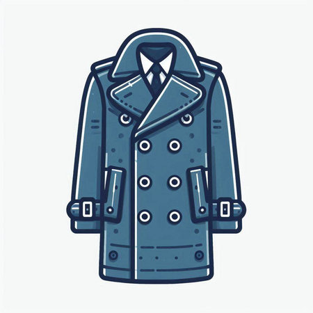 Men's coat. Vector illustration of a man in a coat.のイラスト素材