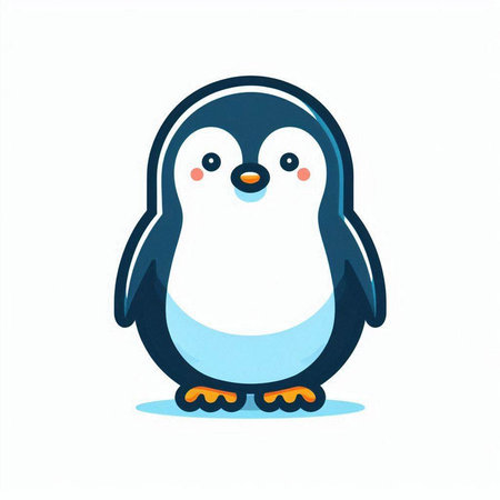 Cute penguin isolated on a white background. Vector illustration.のイラスト素材