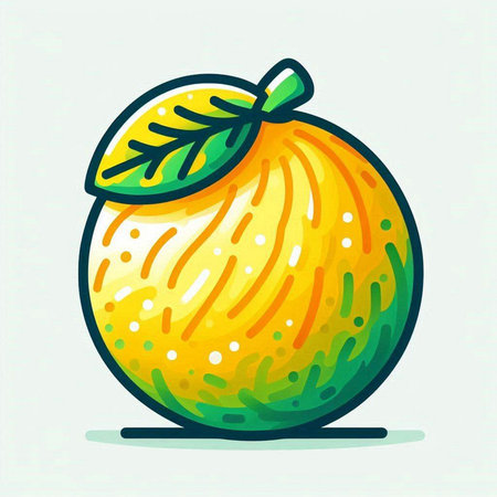 Vector illustration of a ripe yellow melon on a light background.のイラスト素材