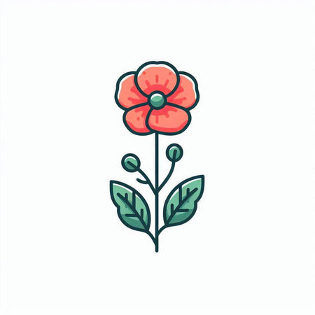 Flower icon. Hand drawn vector illustration in doodle style.のイラスト素材