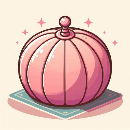 Illustration of a pink pumpkin on a mexican tableclothのイラスト素材