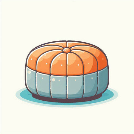 Illustration of an orange pouf on a white background - vectorのイラスト素材