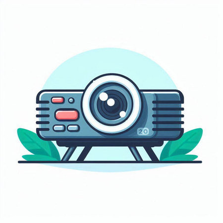 Projector icon. Flat illustration of projector vector icon for web designのイラスト素材