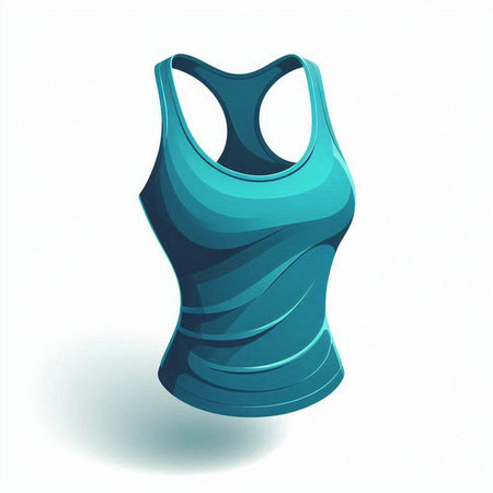 Illustration of a blue tank top isolated on a white background.のイラスト素材