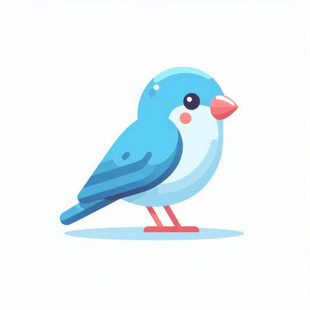 Cute cartoon bird isolated on a white background. Vector illustration.のイラスト素材