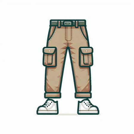 Men's pants vector illustration isolated on a white background. Vector illustration.のイラスト素材