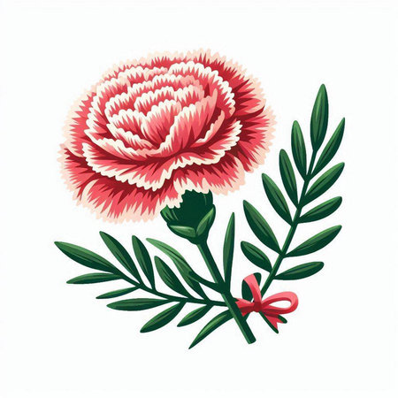 Carnation flower vector illustration isolated on white background. Floral design element.のイラスト素材