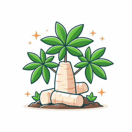 Coconut tree vector illustration. Isolated on white background.のイラスト素材