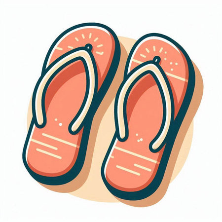 Flip flops isolated on a white background. Vector illustration.のイラスト素材