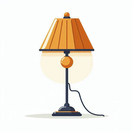 Illustration of a vintage lamp on a white background. Vector illustrationのイラスト素材