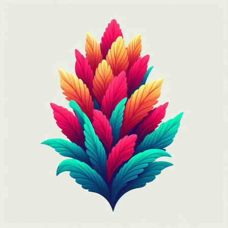 Colorful leaves on a light background. Vector illustration. EPS 10のイラスト素材