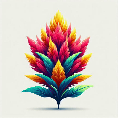 Colorful bird of paradise flower on white background. Vector illustration.のイラスト素材