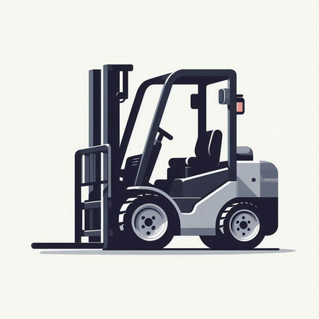 Forklift truck in flat style. Forklift loader vector illustrationのイラスト素材