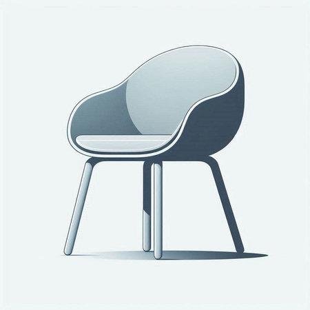 Illustration of a chair on a light background, 3d renderのイラスト素材
