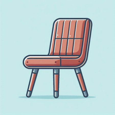 Illustration of a chair on a blue background. Vector illustration.のイラスト素材