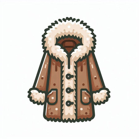 Fur coat. Vector illustration. Isolated on white background.のイラスト素材