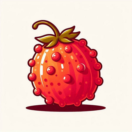 strawberry, vector illustration, isolated on a white background.のイラスト素材