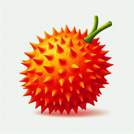 Illustration of a fresh kiwano fruit on a white backgroundのイラスト素材