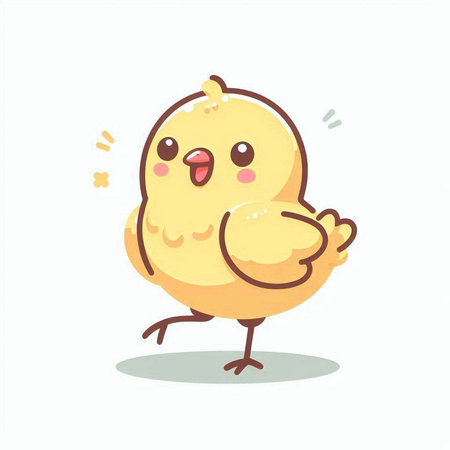 Cute little chicken. Vector illustration. Isolated on white background.のイラスト素材