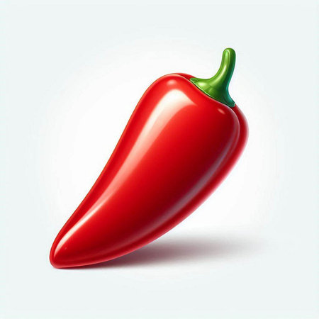 Illustration of a red hot chili pepper on a white background.のイラスト素材