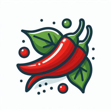 Chilli pepper vector icon. Vector illustration of chili pepper. Isolated on white background.のイラスト素材