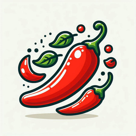 Chili pepper icon. Vector illustration of a chilli pepper.のイラスト素材