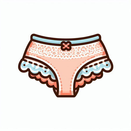 Women's panties with lace. Vector illustration on a white background.のイラスト素材