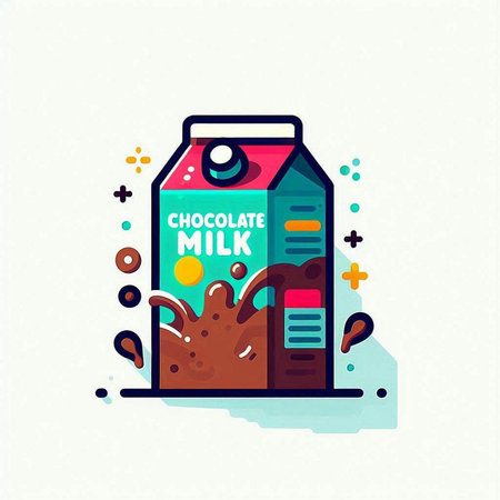Milk icon. Vector illustration of a milk carton in flat design.のイラスト素材