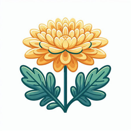 chrysanthemum flower icon over white background colorful design vector illustrationのイラスト素材