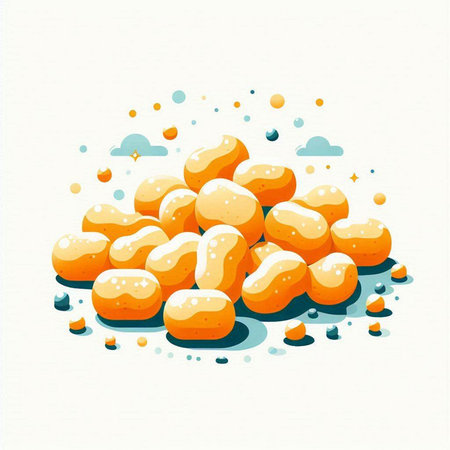 Illustration of a pile of orange beans on a white background.のイラスト素材