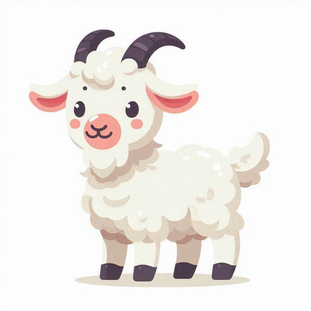 Sheep. Cute cartoon character. Vector illustration isolated on white background.のイラスト素材