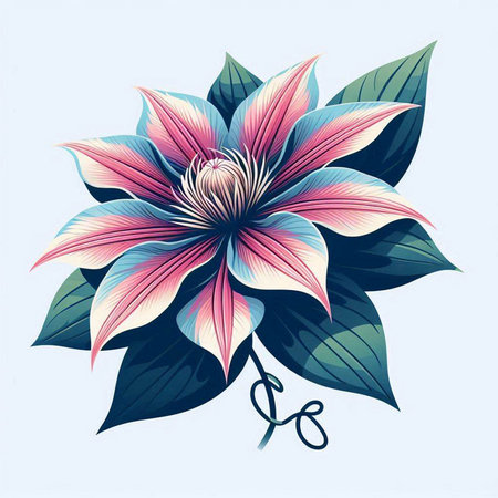 Illustration of a beautiful flower in the style of boho.のイラスト素材