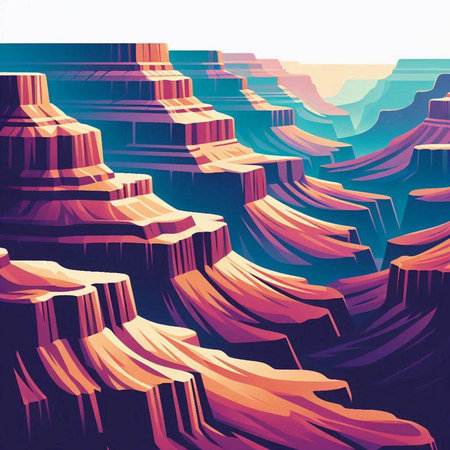 Fantasy landscape with mountains and sea. Vector illustration. EPS10のイラスト素材