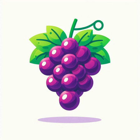 grapes on a white background. vector illustration in flat styleのイラスト素材