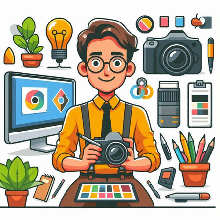 Vector illustration of a wardrobe with clothes and accessories. Furniture store.のイラスト素材