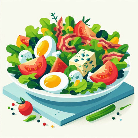 Man sitting at desk and working on computer. Flat design vector illustration.のイラスト素材