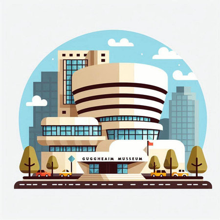 Vector modern flat design illustration of the building of the European Parliament.のイラスト素材